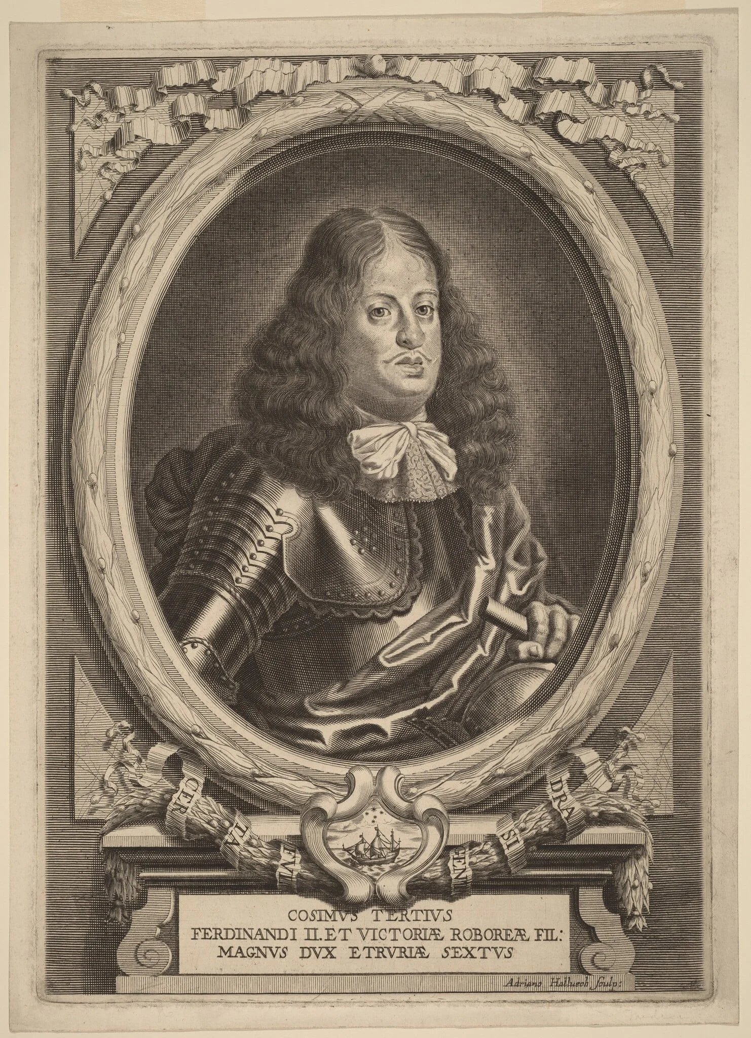 Cosimo III, Grand Duke of Tuscany, by Adriaen Haelwegh, ink, 1691