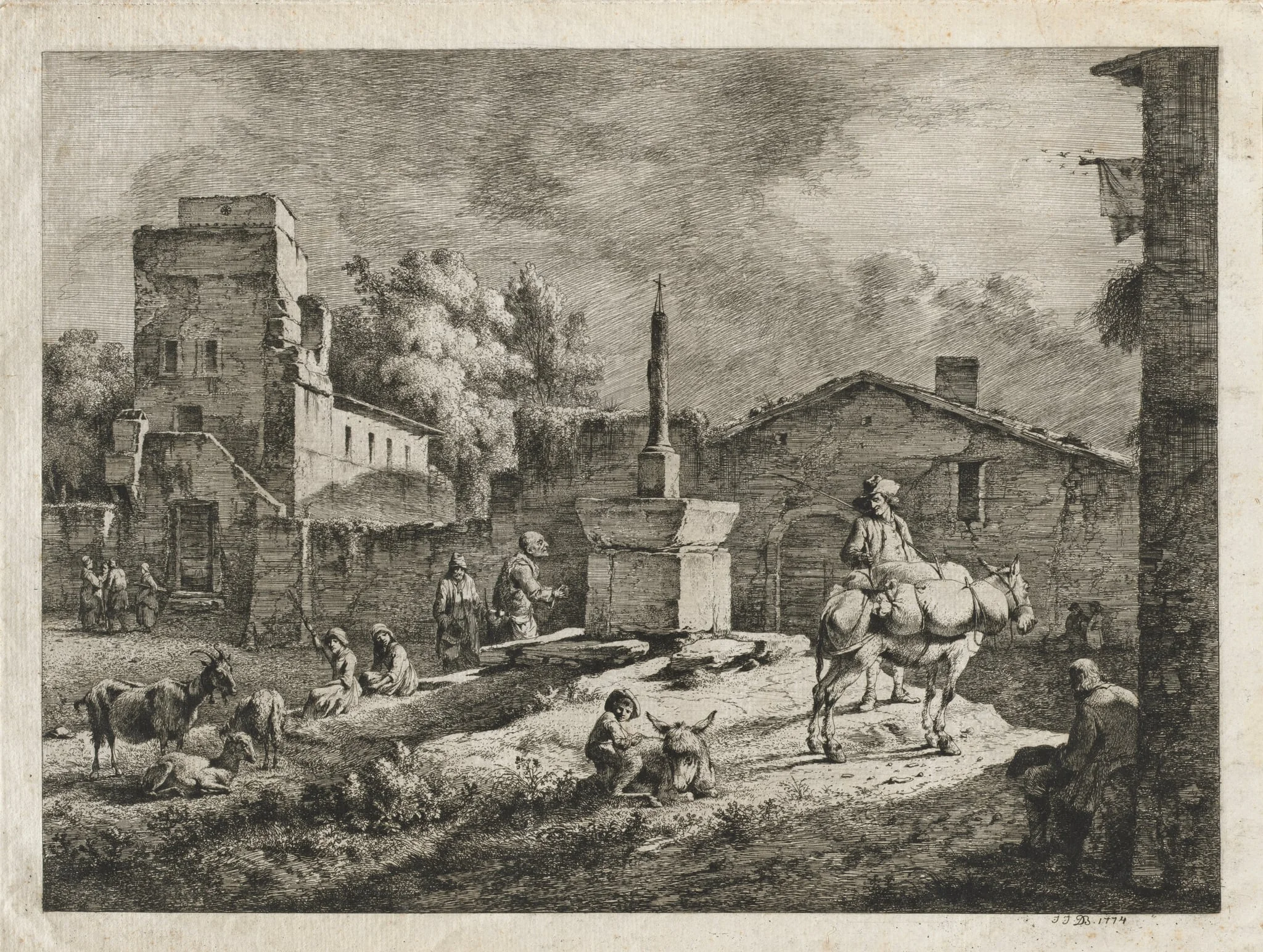 View of Saint-Andeol, by Jean-Jacques de Boissieu, 1774