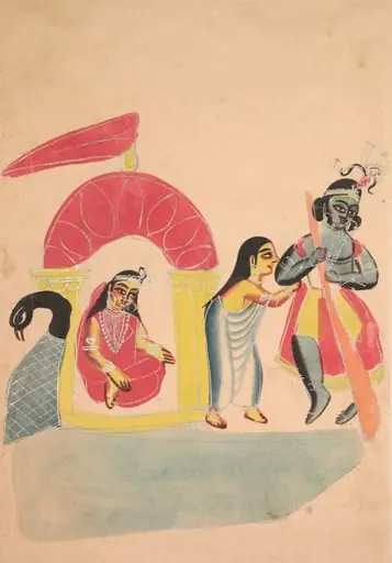 Krishna Ferrying Radha Across the Yamuna River
