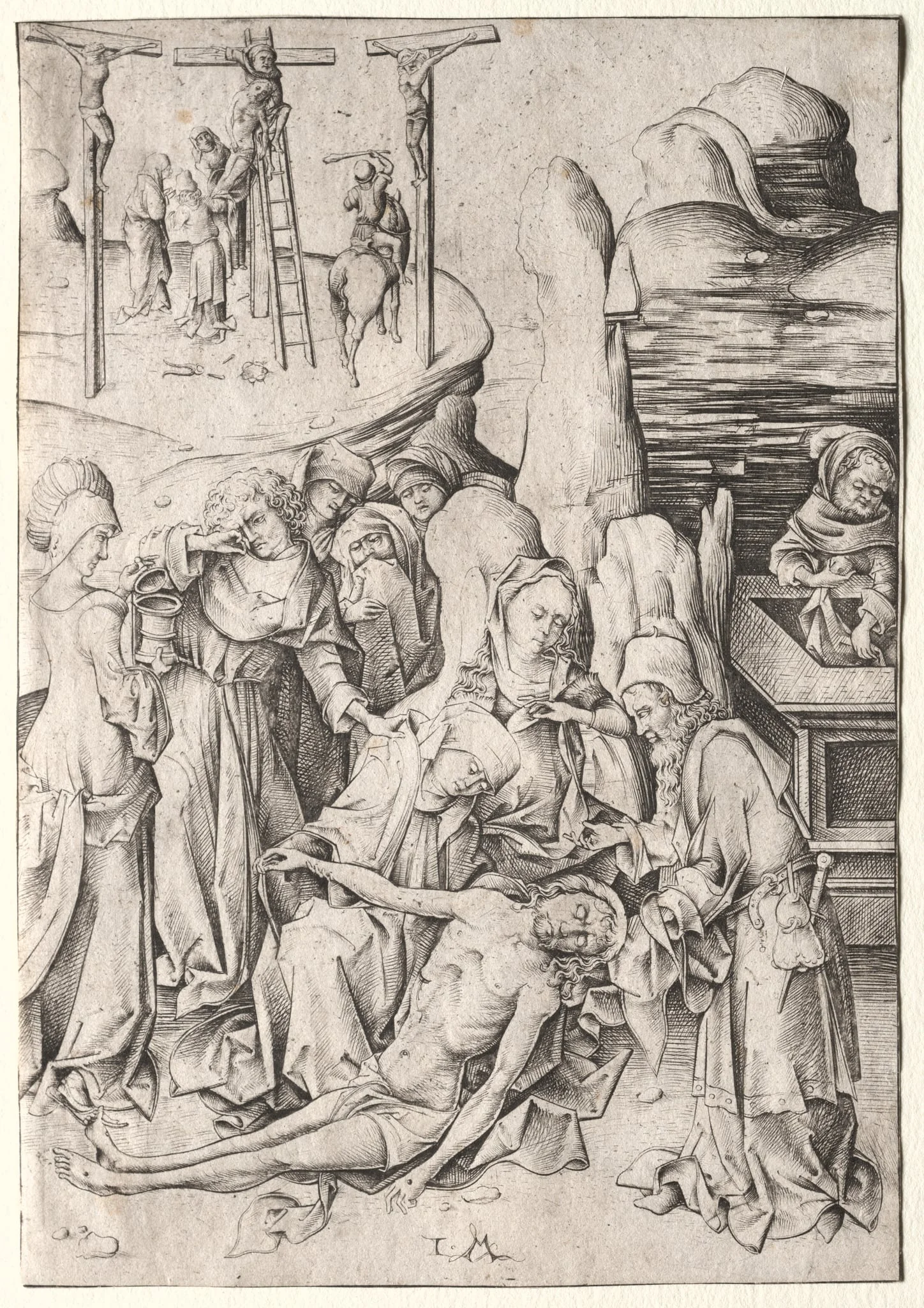 The Passion:  The Lamentation, by Israhel van Meckenem, 1480