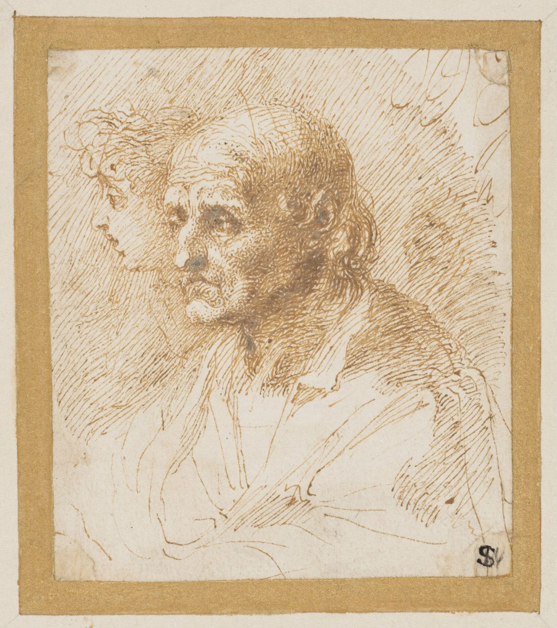 Study of the head of an old man, by Isaac Oliver, 1610