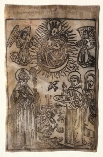 Madonna and Child with Three Members of the St. Augustine Order:  Saints Augustine, Nicholas and Clara