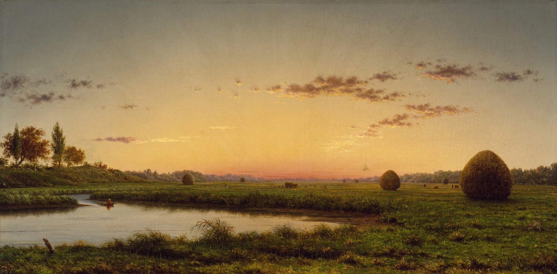 Haystacks on the Newburyport Marshes, by Martin Johnson Heade, oil, 1862