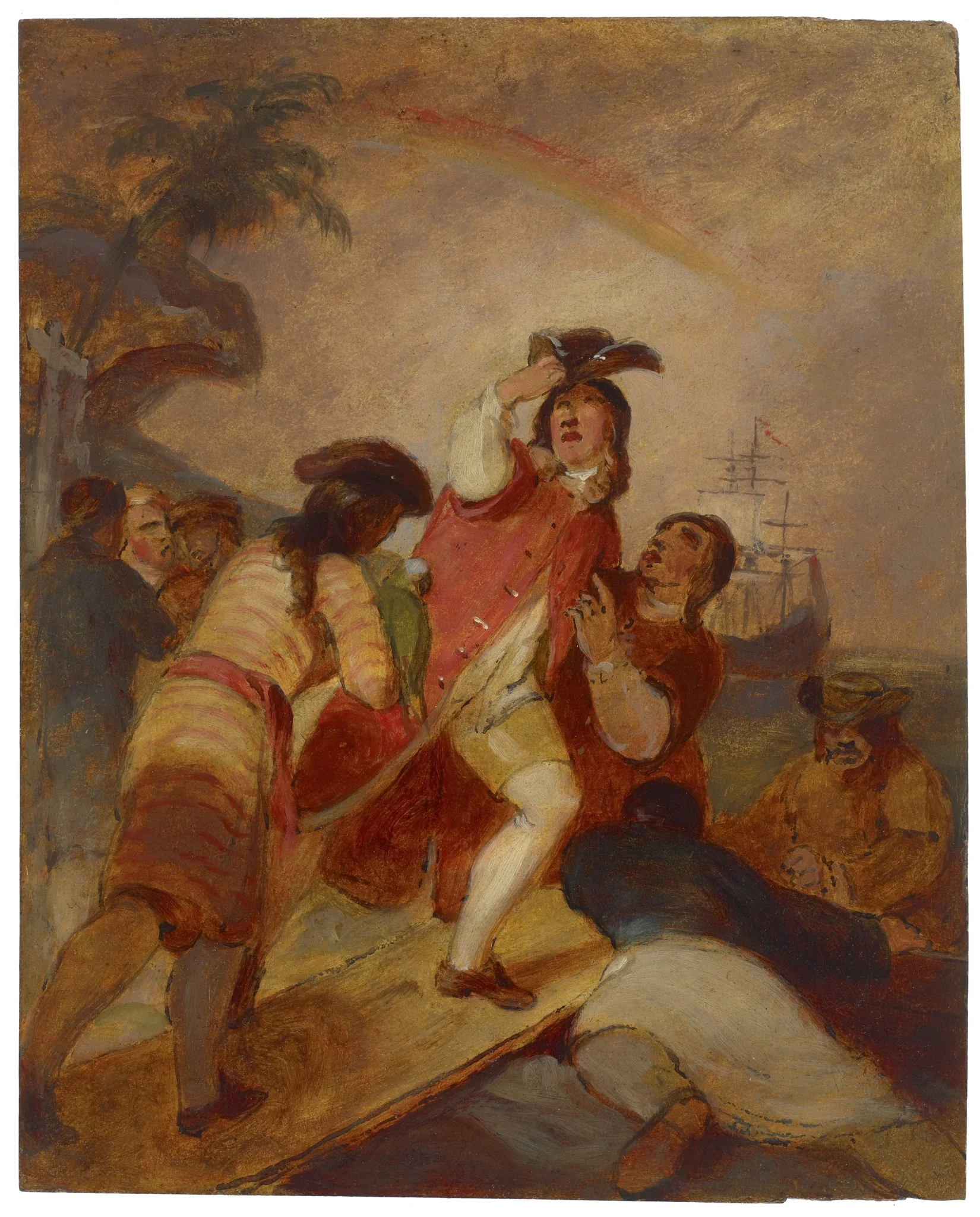 Robinson Crusoe and His Man Friday Leave the Island, by Thomas Sully, unspecified, 1833