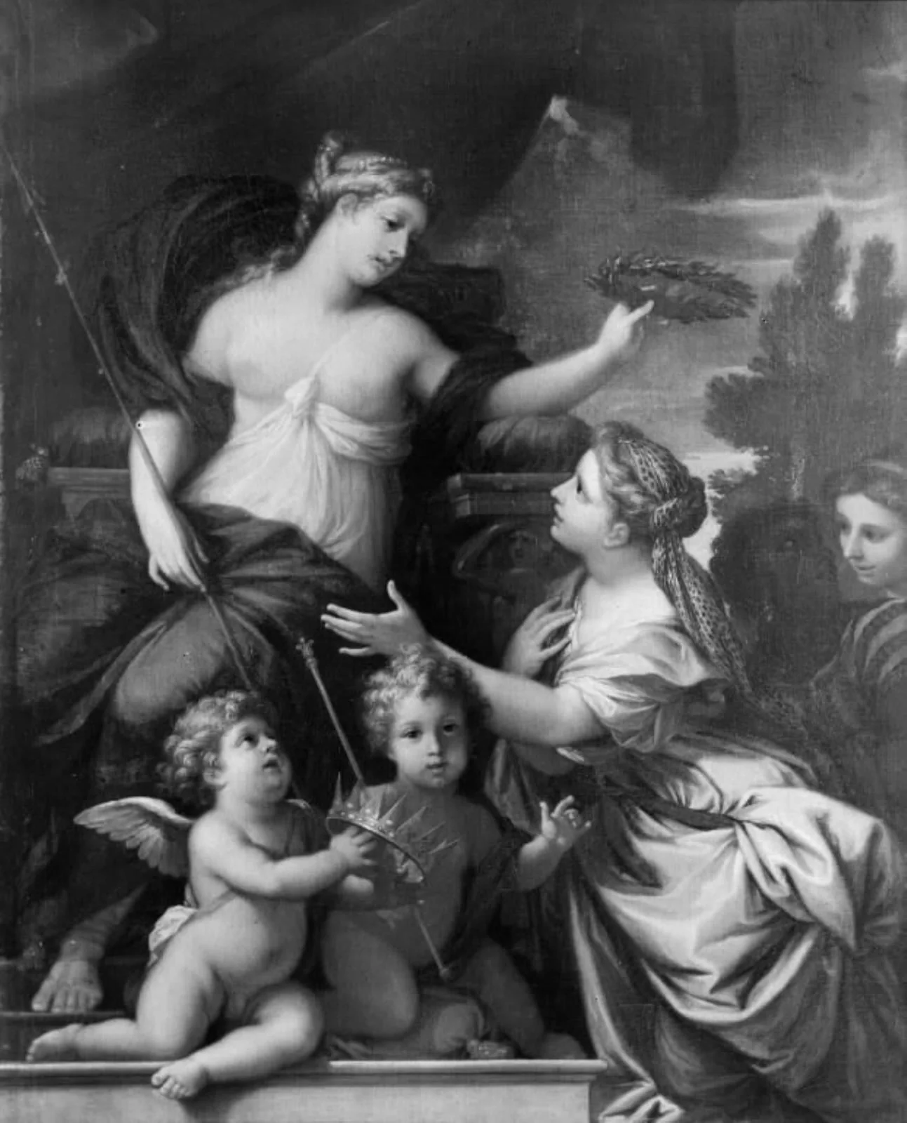 Queen Christina Crowned with Laurels by Wisdom, by Unknown, 1650