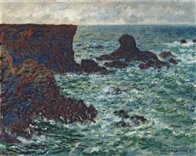 Rocks at Port-Coton, the Lion Rock, Belle Ile, by Claude Monet, oil, 1894