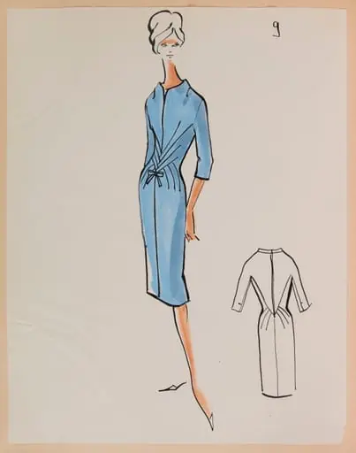 Robe ajustée à plis en chevrons à la taille