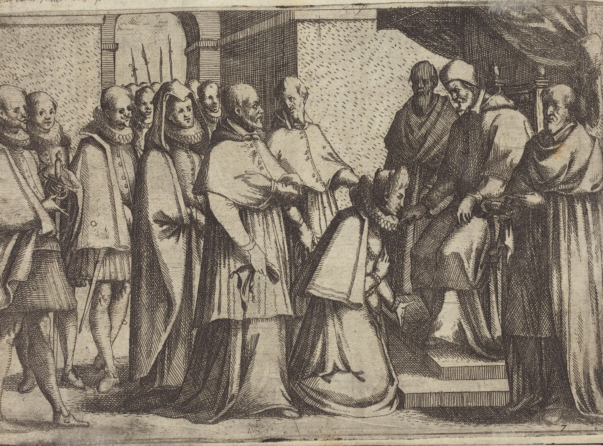 Papal Audience [verso], by Jacques Callot, ink, 1612