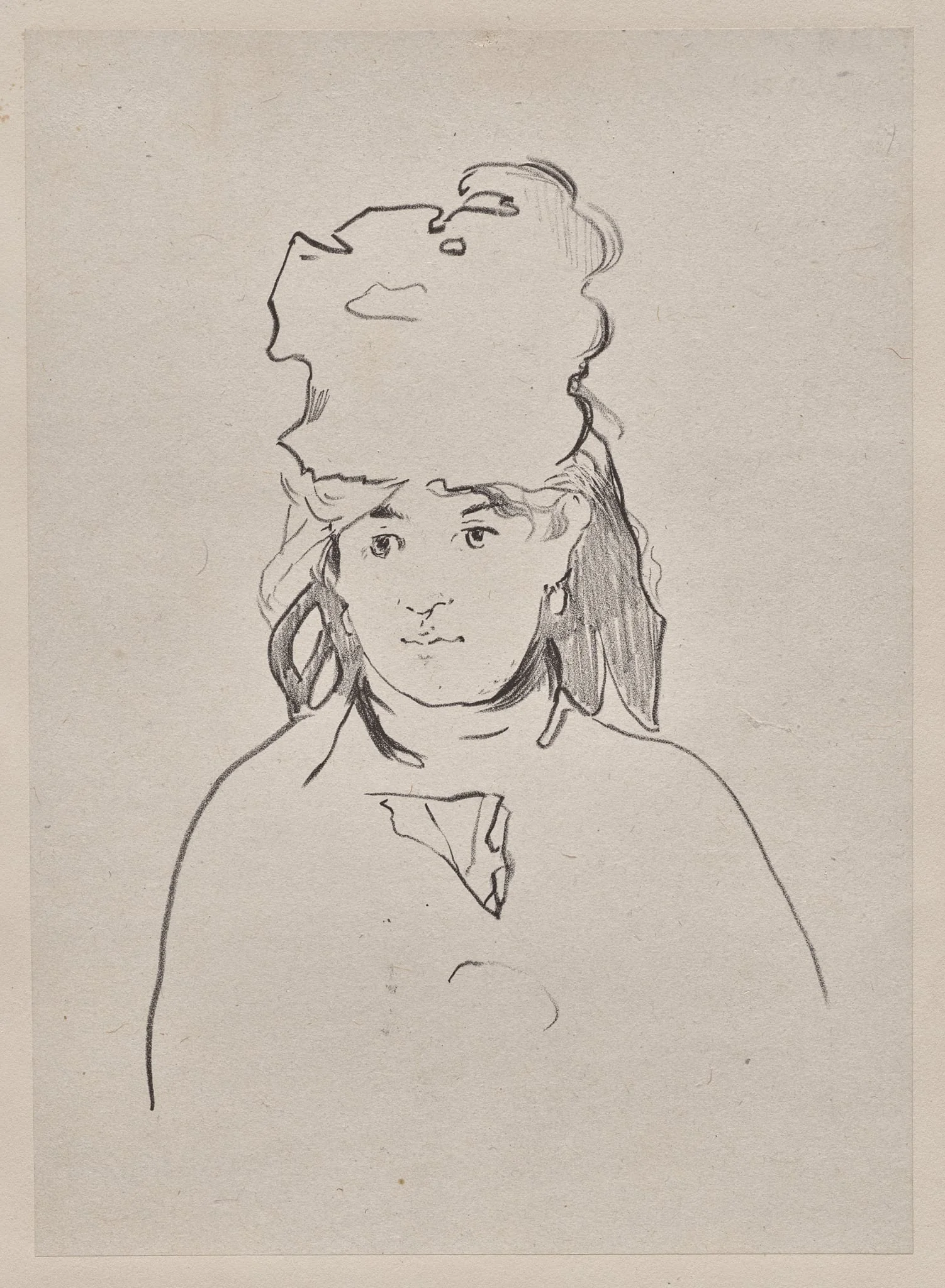Berthe Morisot in Silhouette, by Edouard Manet, 1873