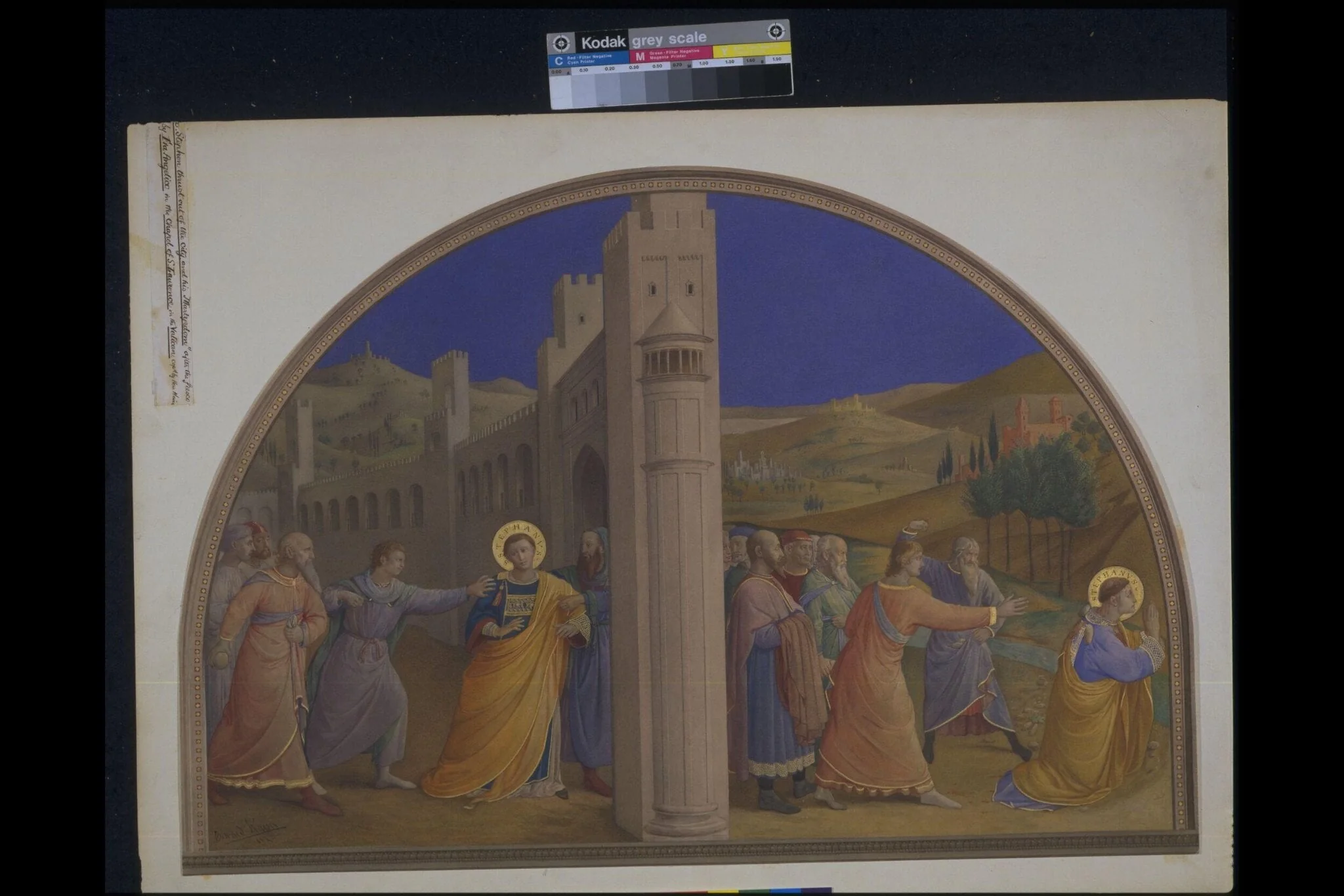 Copy after The Expulsion of St Stephen and The Martyrdom of St Stephen, Fra Angelico in the Niccoline Chapel (Vatican, Rome), by Fra Angelico, watercolor, 1878
