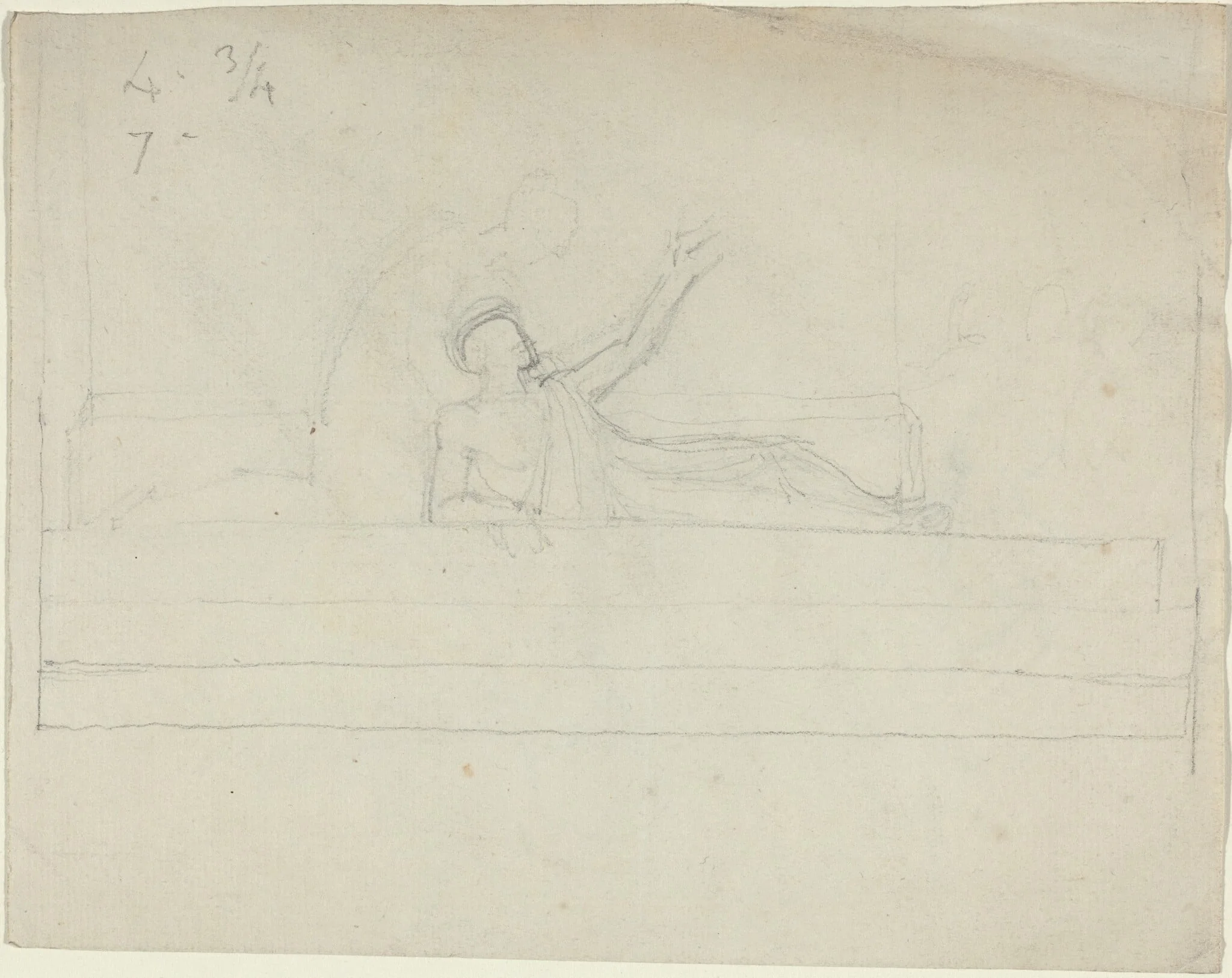 Two Greek Classical Figures, by John Flaxman, graphite, 1797