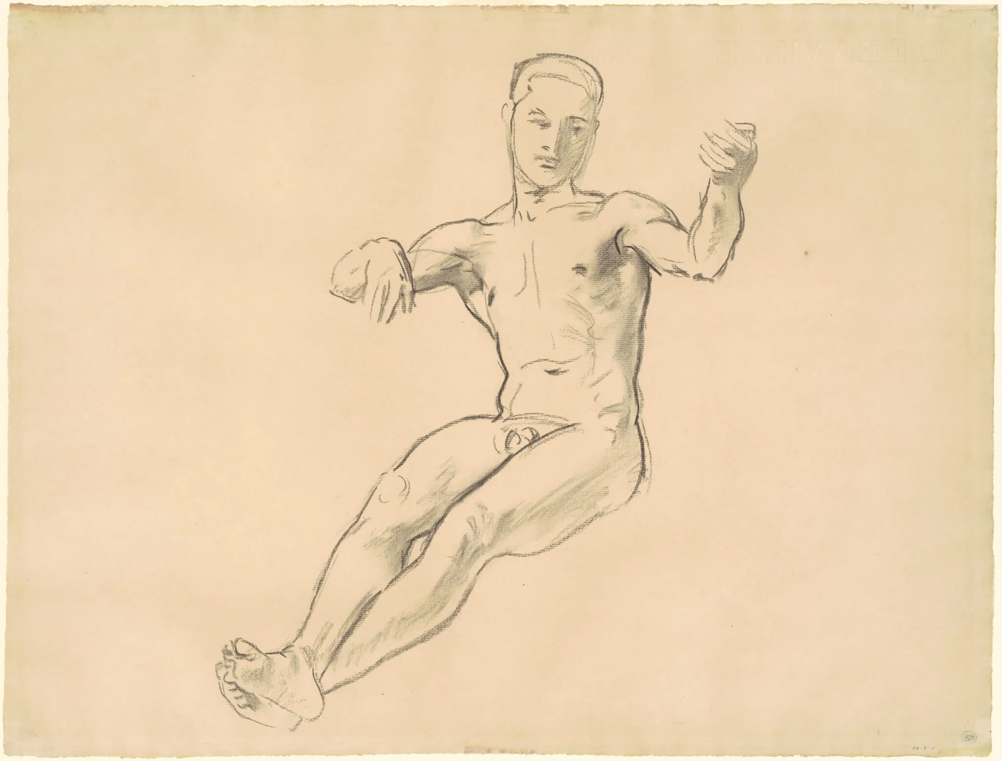 Study for "Arion", by John Singer Sargent, charcoal, 1920
