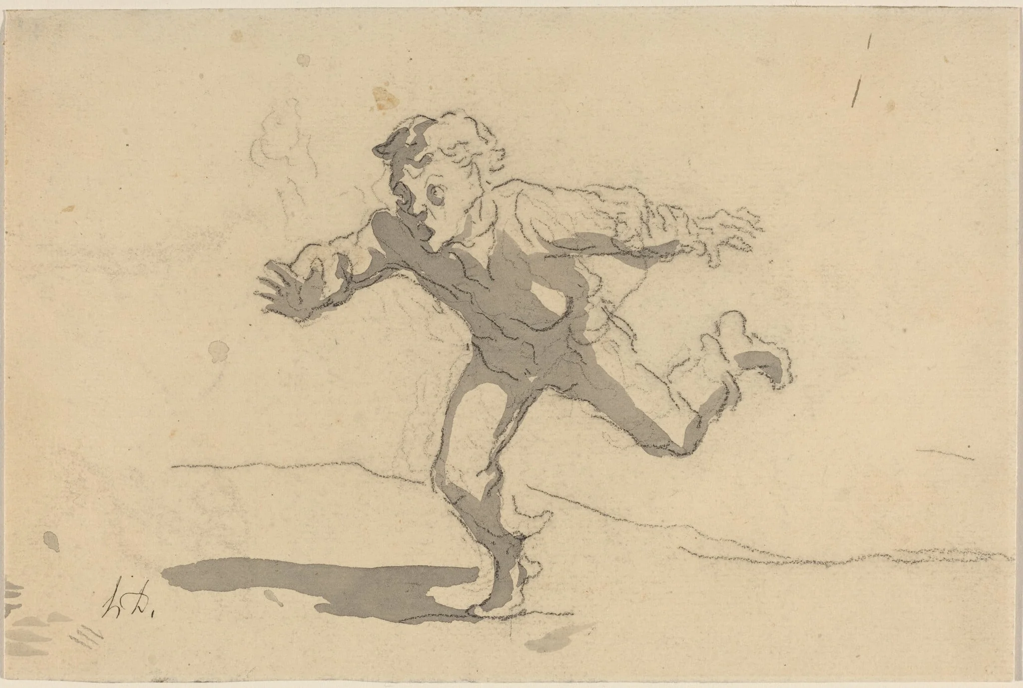 The Young Courier, by Honoré Daumier, crayon, 1844