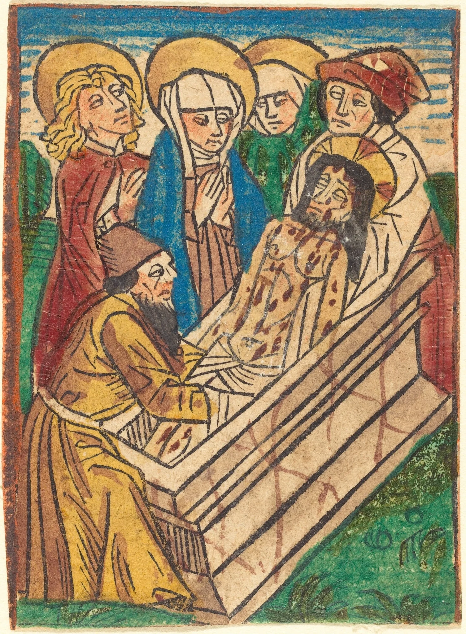 The Entombment, by German 15th Century, ink, 1490