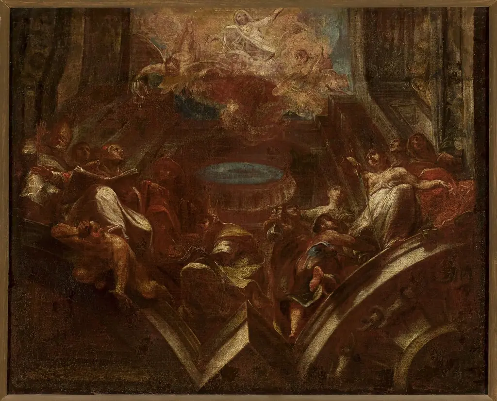 Sketch for the plafond Adoration of Madonna