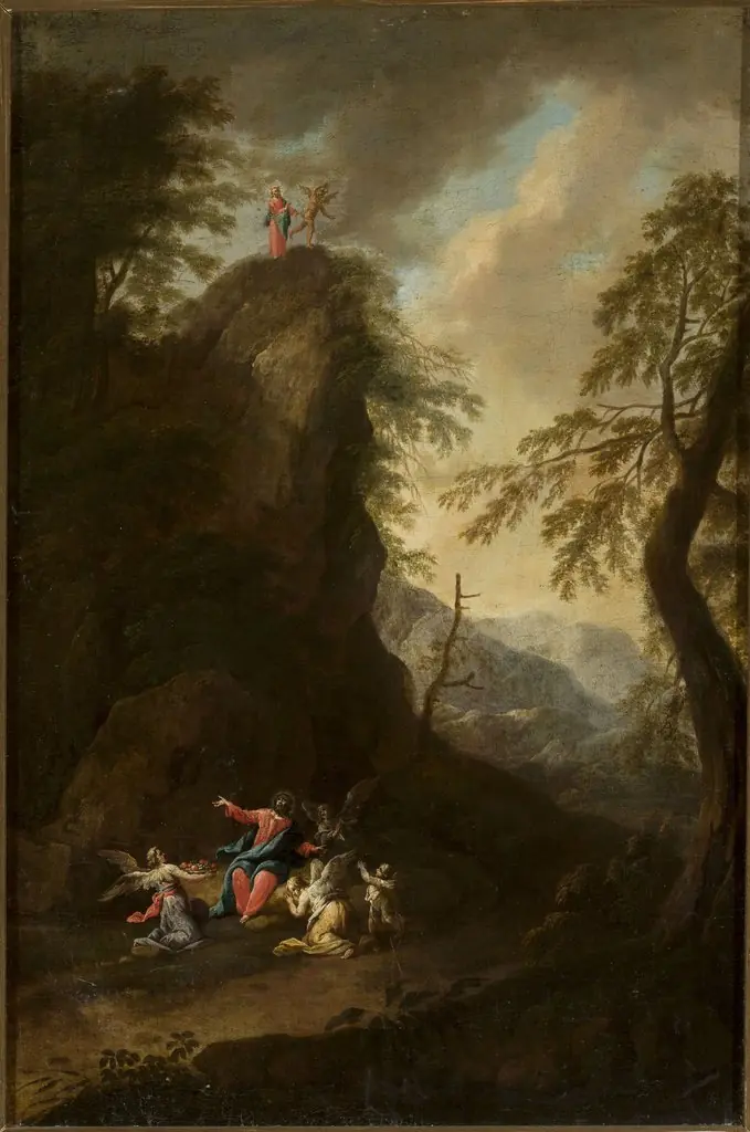 Temptation of Christ and attending angels