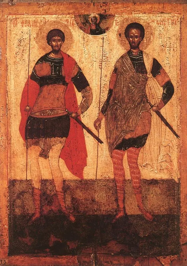 Icon: Sts Theodore Stratelates and Theodore Tyron