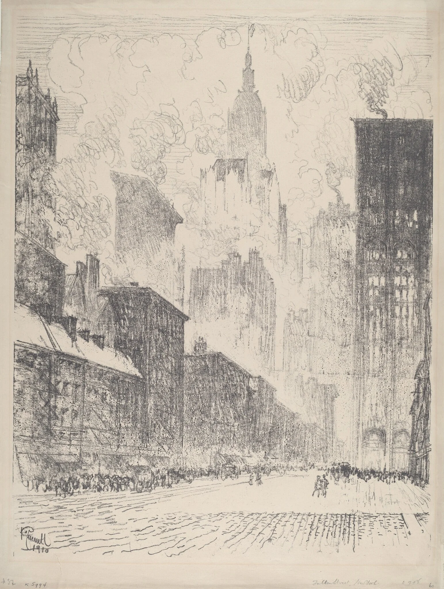 From Fulton Street, by Joseph Pennell, ink, 1910