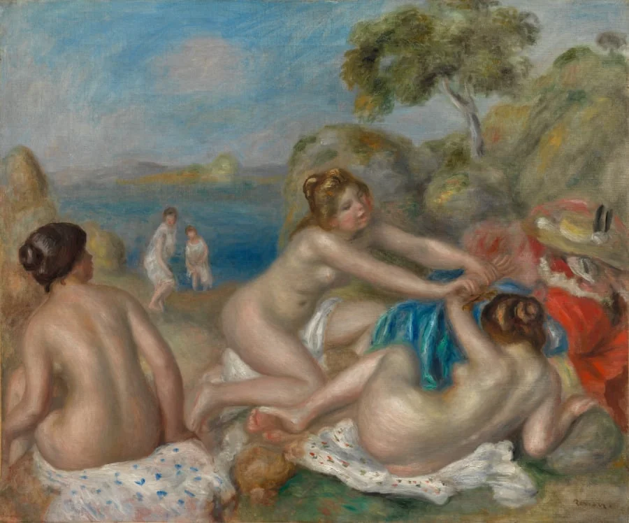 Bathers Playing with a Crab, by Auguste Renoir, unspecified, 1897