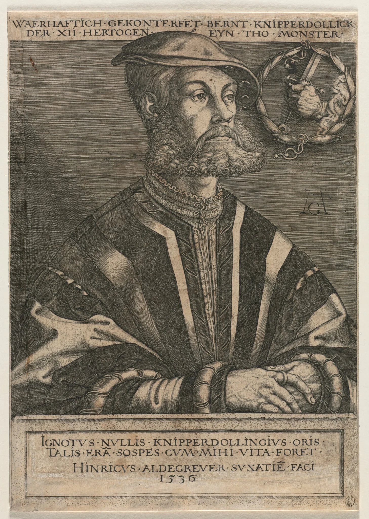 Bernt Knipperdolling, by Heinrich Aldegrever, 1536