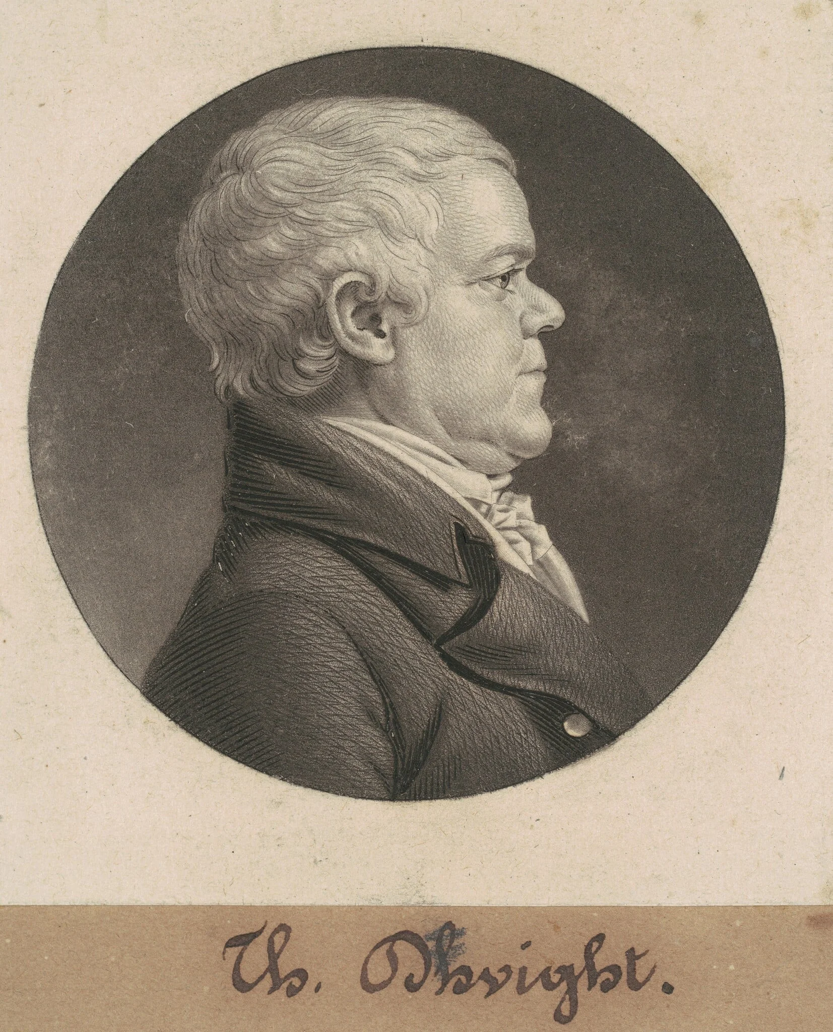 Thomas Dwight, by Charles Balthazar Julien Févret de Saint-Mémin, ink, 1806