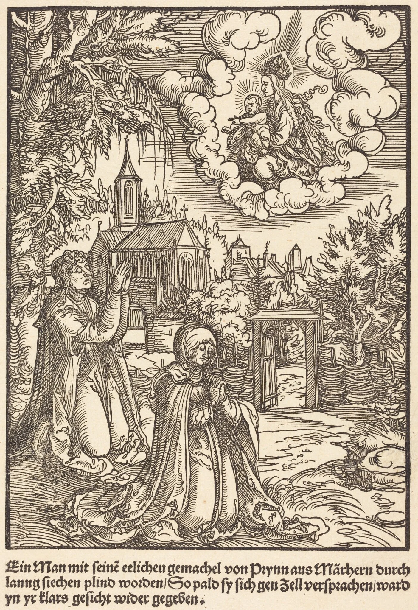 Ein Man mit seine eelicheu gemachel ..., by Master of the Miracles of Mariazell, ink, 1503