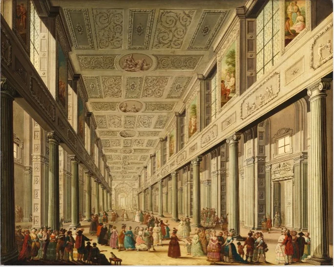 An Interior with a Fancy Dress Ball in Progress