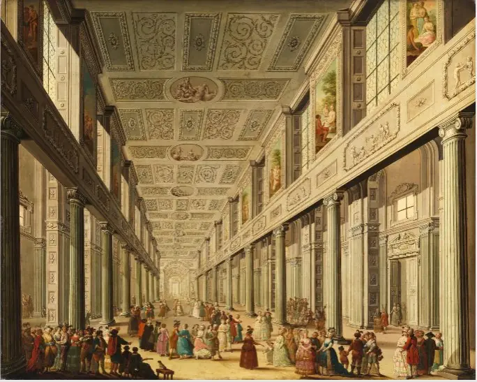An Interior with a Fancy Dress Ball in Progress