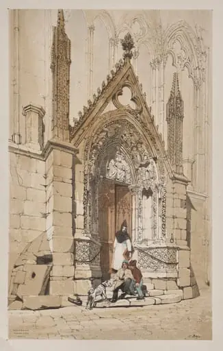 Picturesque Architecture in Paris, Ghent, Antwerp, Rouen:  Porte Rouge, Nôtre Dame, Paris