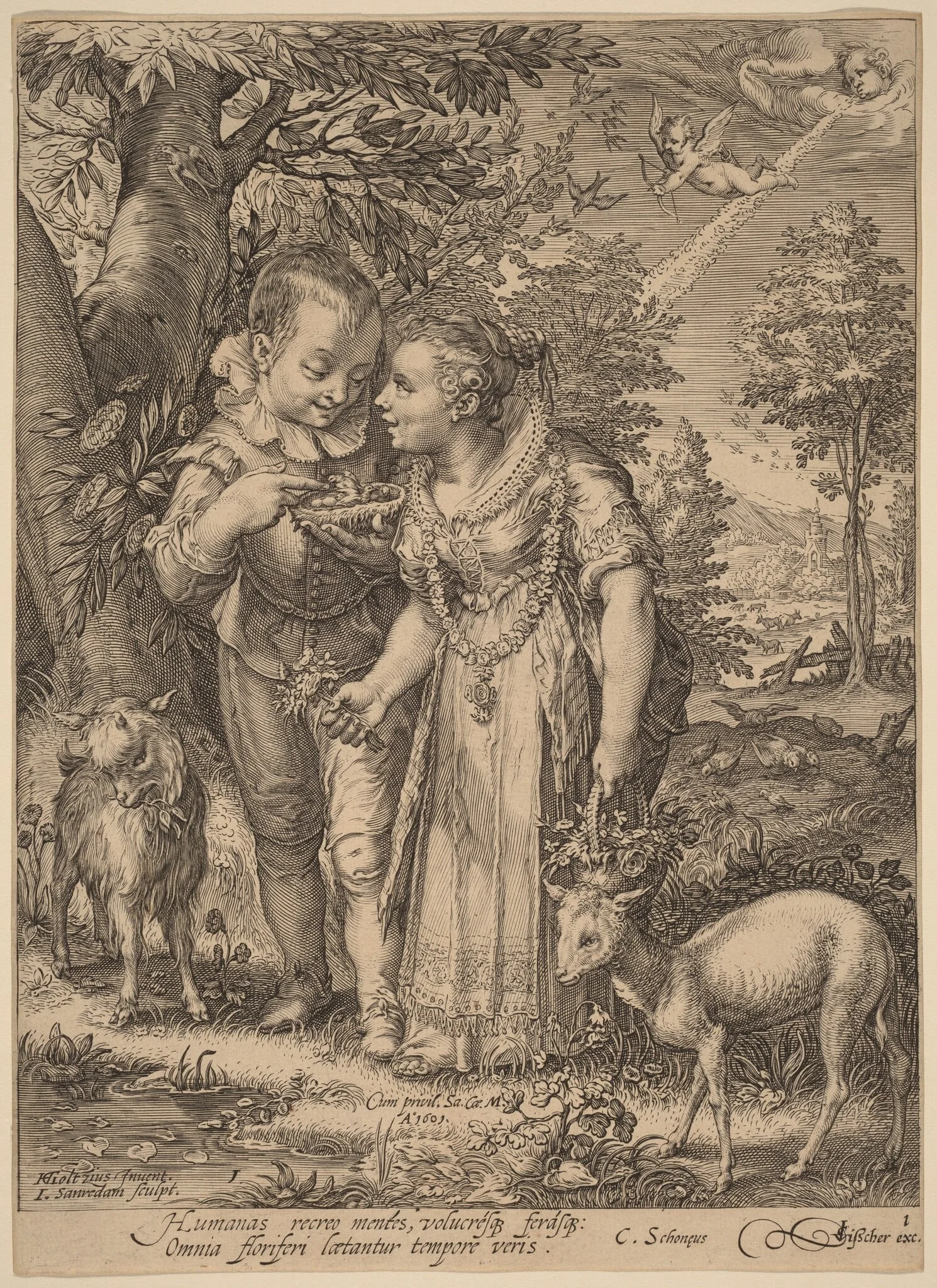Spring, by Jan Pietersz Saenredam, ink, 1601