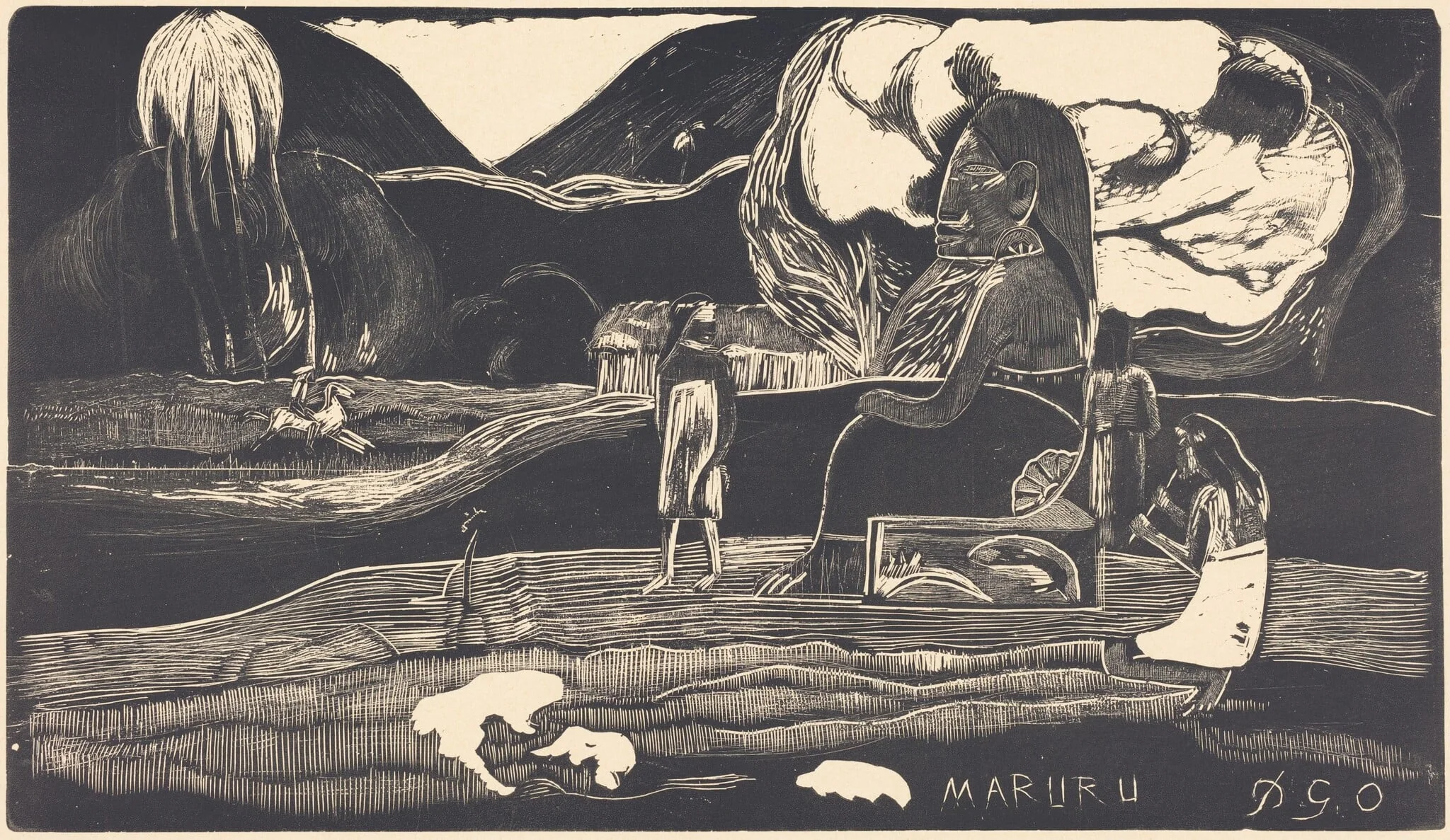Maruru (Thank You), by Paul Gauguin, ink, 1894