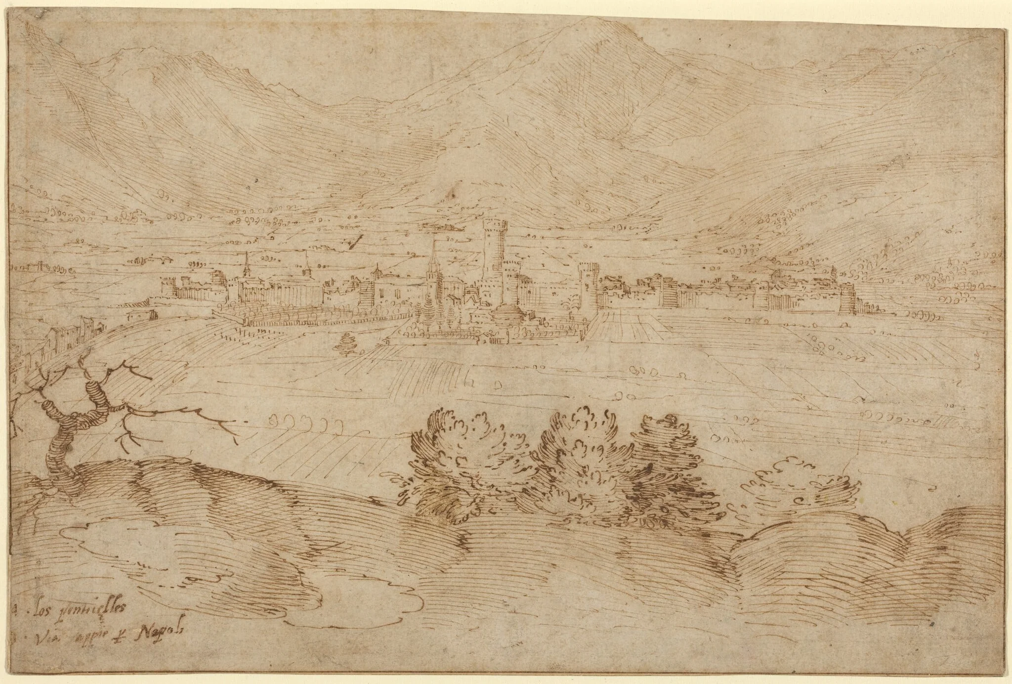 View of Fondi, by Anonymous Fabriczy, ink, 1501