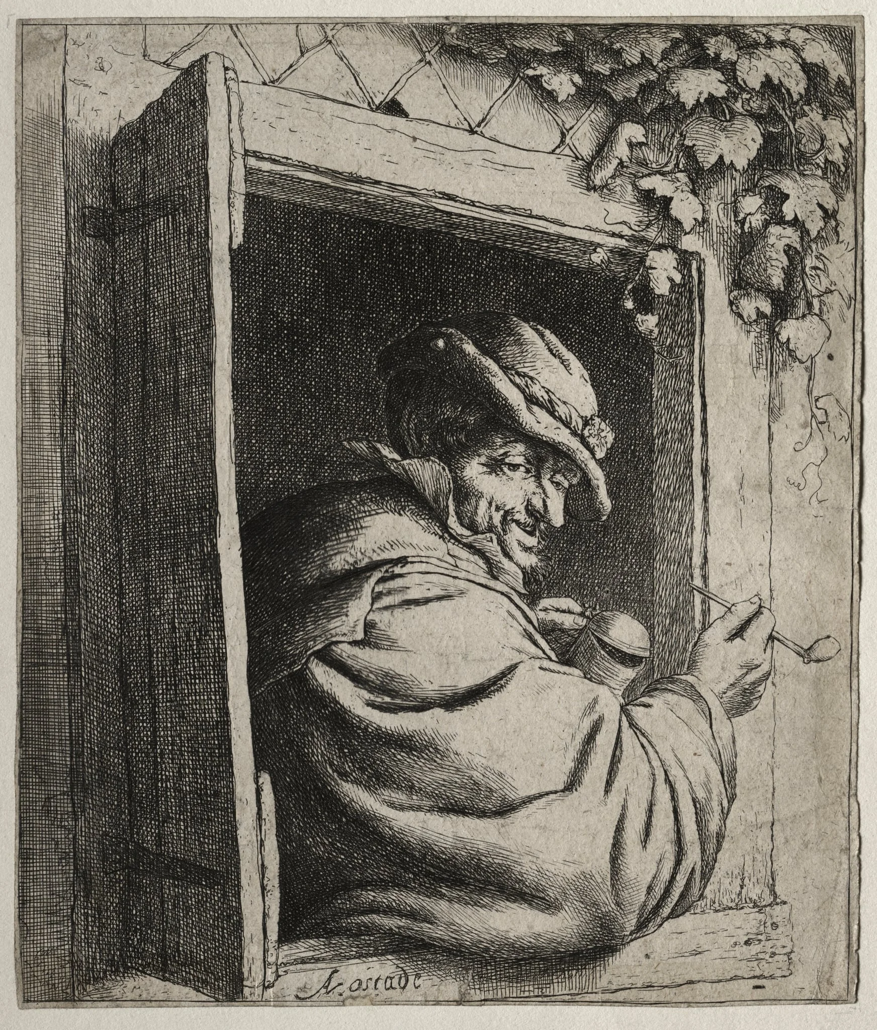 The Smoker at the Window, by Adriaen van Ostade, 1649