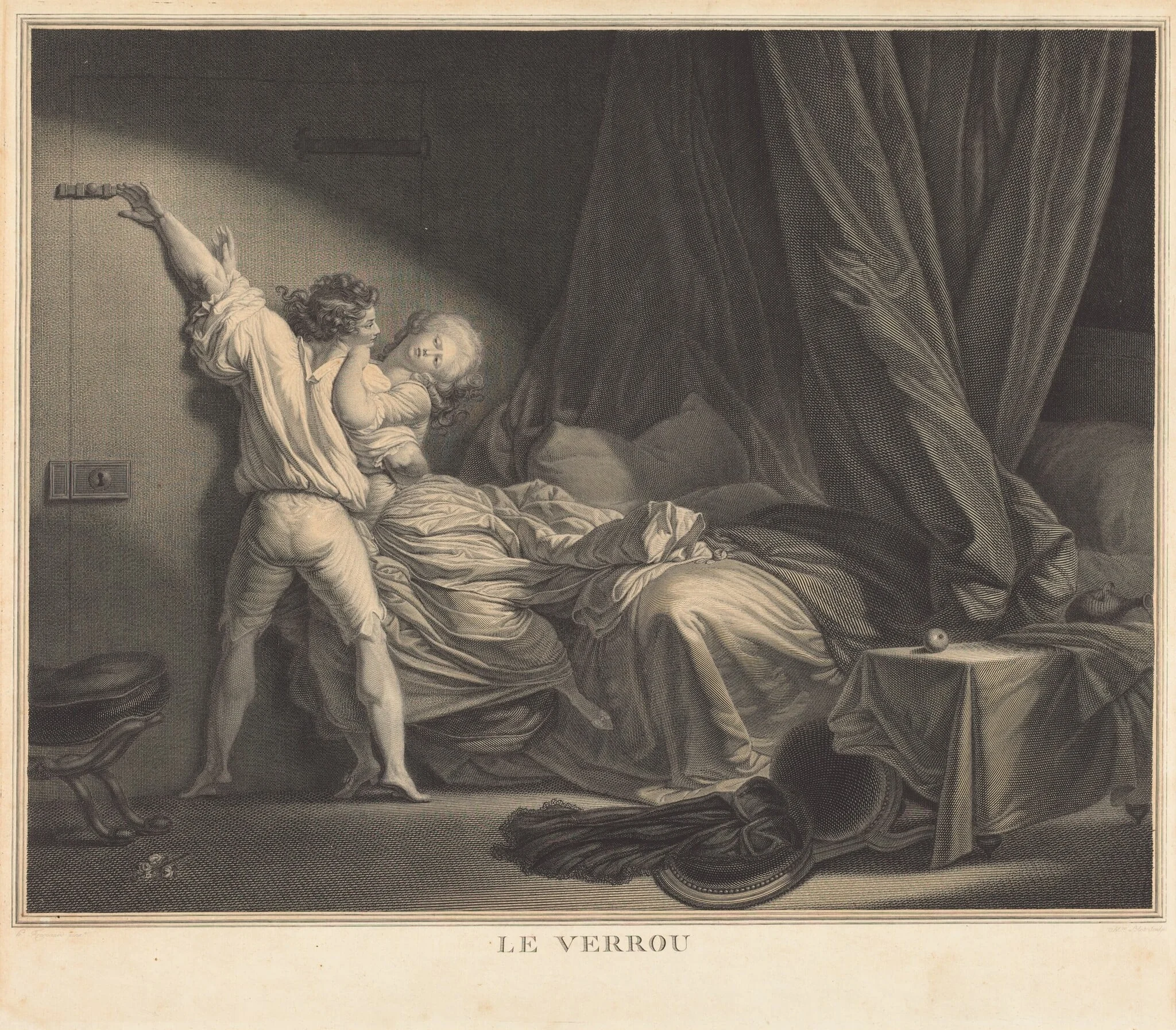 Le Verrou, by Maurice Blot, ink, 1786