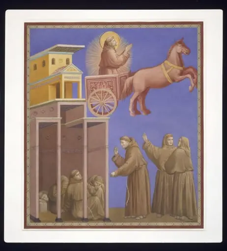 Copy after the painting St Francis appearing to the  brethren in a chariot of fire by the Master of the St  Francis cycle in the Upper Church, San Francesco,  Assisi