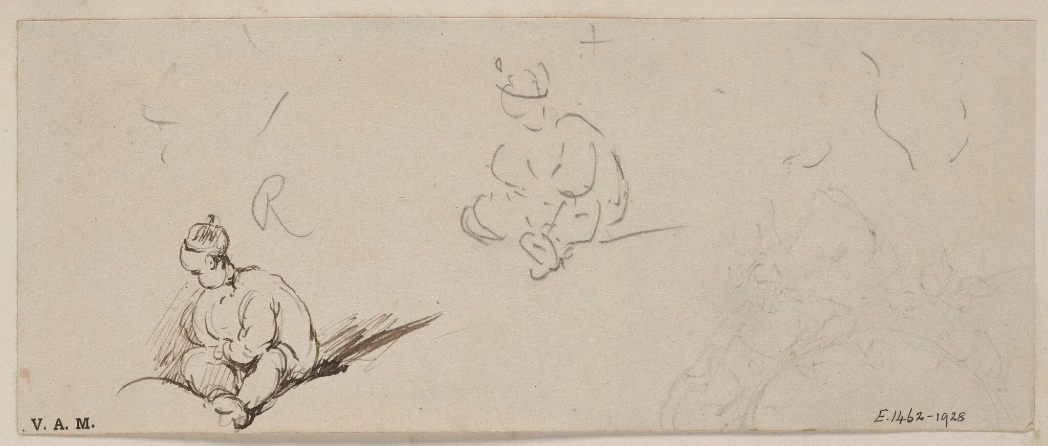 Two sketches of a Chinese child