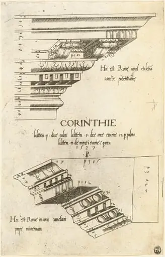 Entablatures from Santa Pudenziana and the Arch of Camigliano, Rome