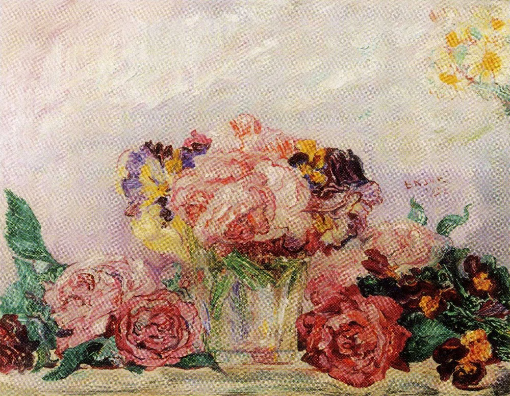 Flowers, by James Ensor, oil, 1896