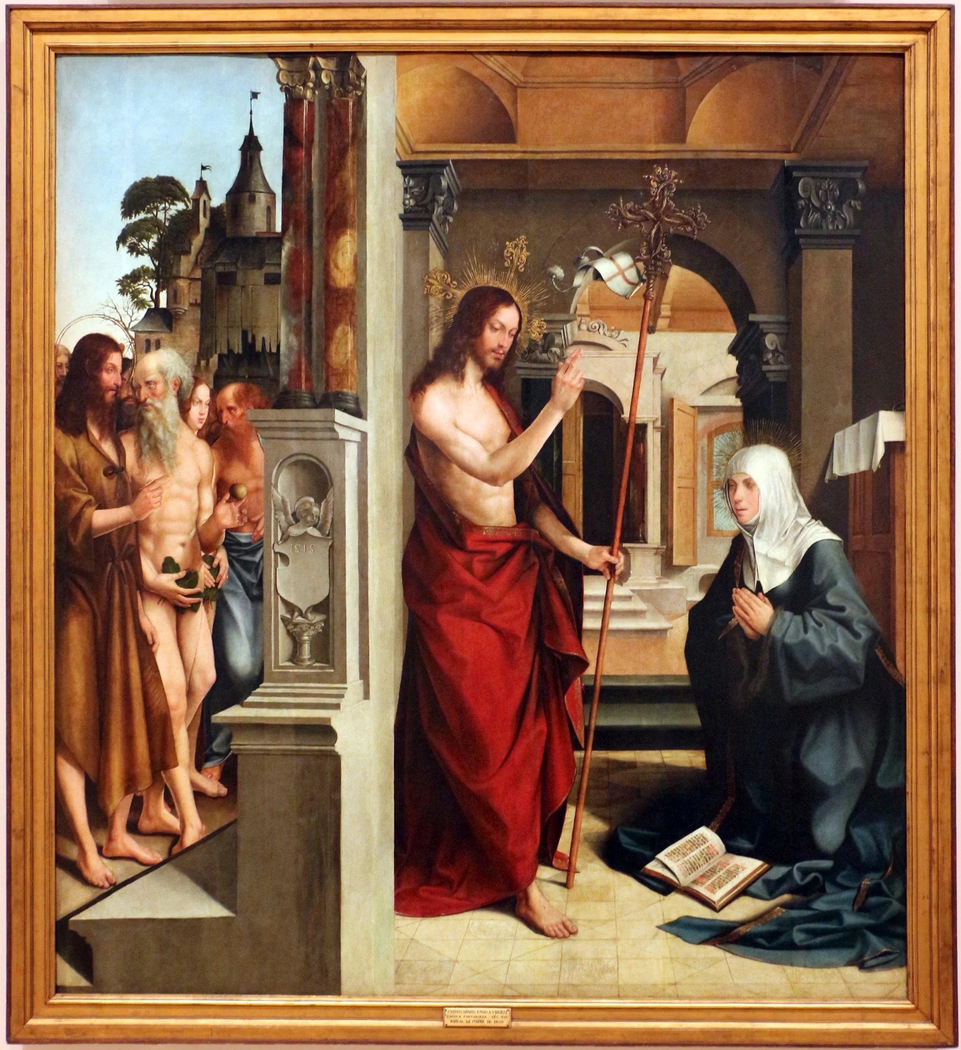 Jesus Christ appearing to the Virgin Mary (part of the Madre de Deus Altarpiece), by Jorge Afonso, unspecified, 1600