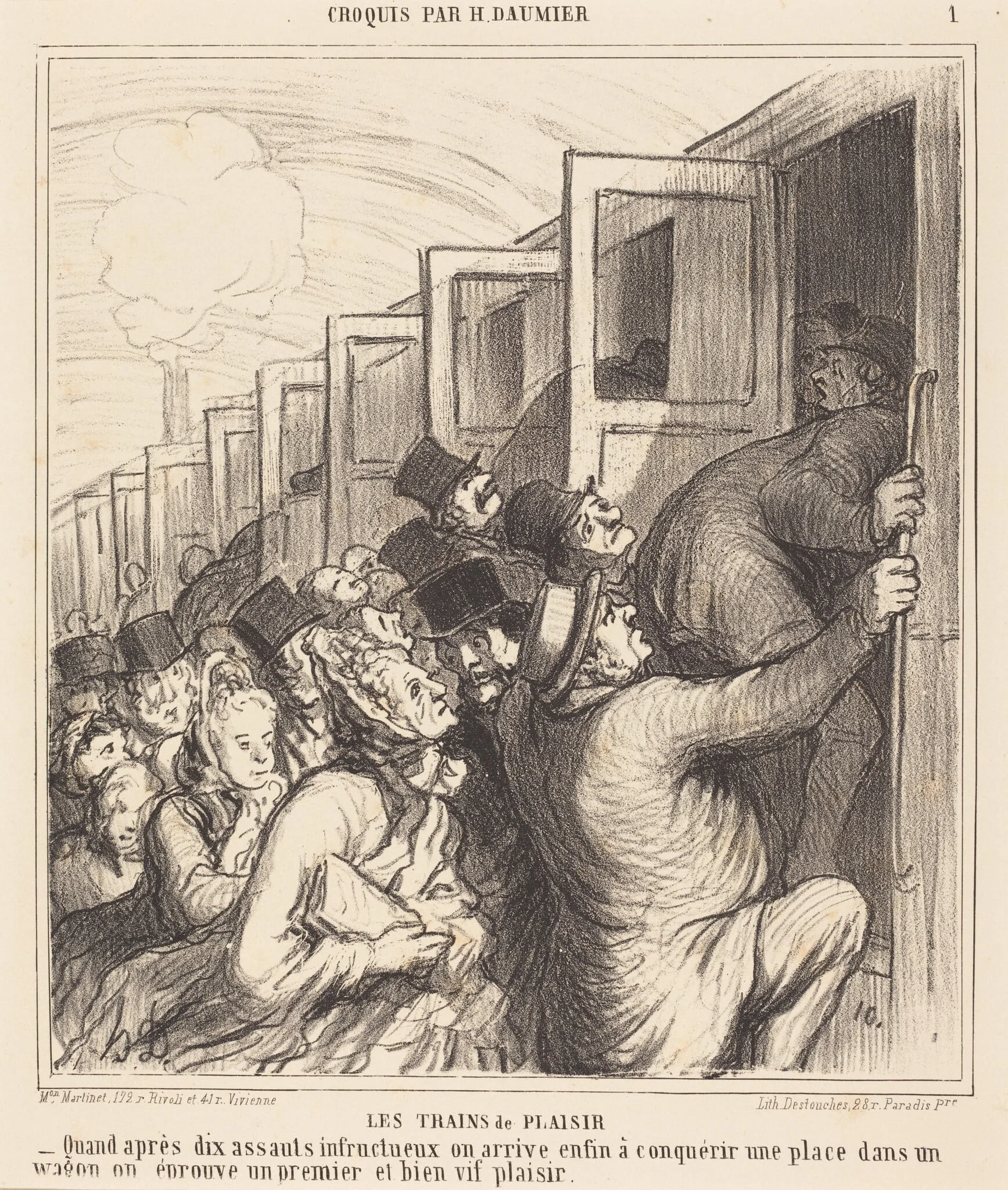 Les Trains de plaisir, by Honoré Daumier, ink, 1864