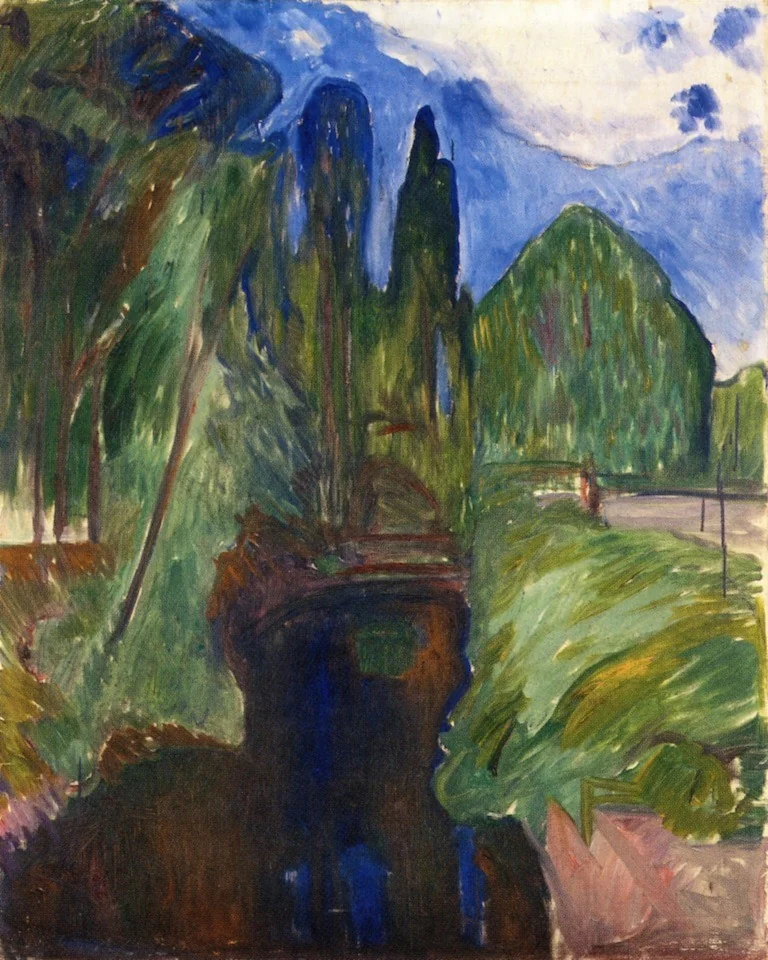Park Landscape, by Edvard Munch, oil, 1906