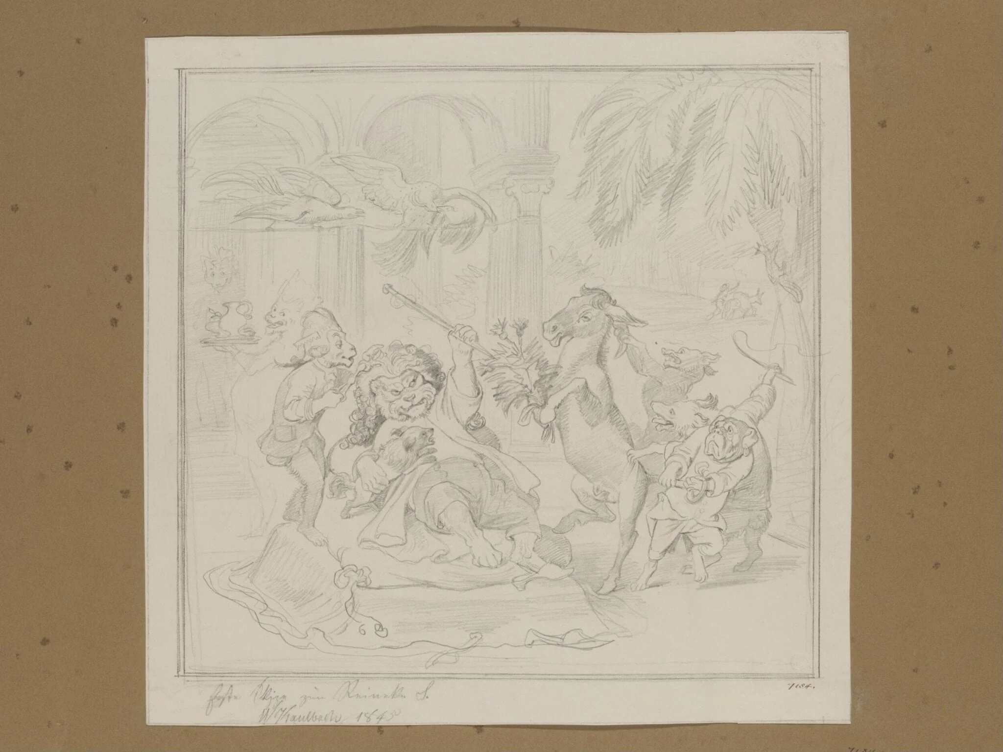 The Fable of the Ass Who Envied the Rich Man’s Dog, by Wilhelm von Kaulbach, 1842