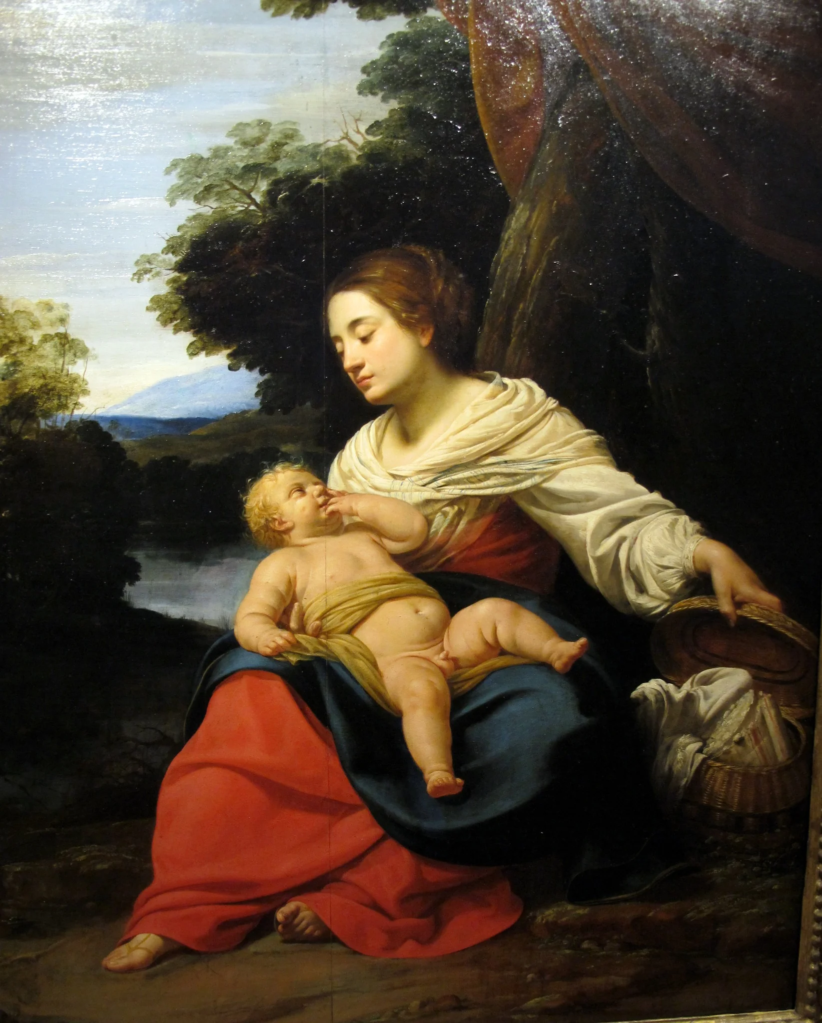 Vierge à la corbeille, by Simon Vouet, oil, 1625