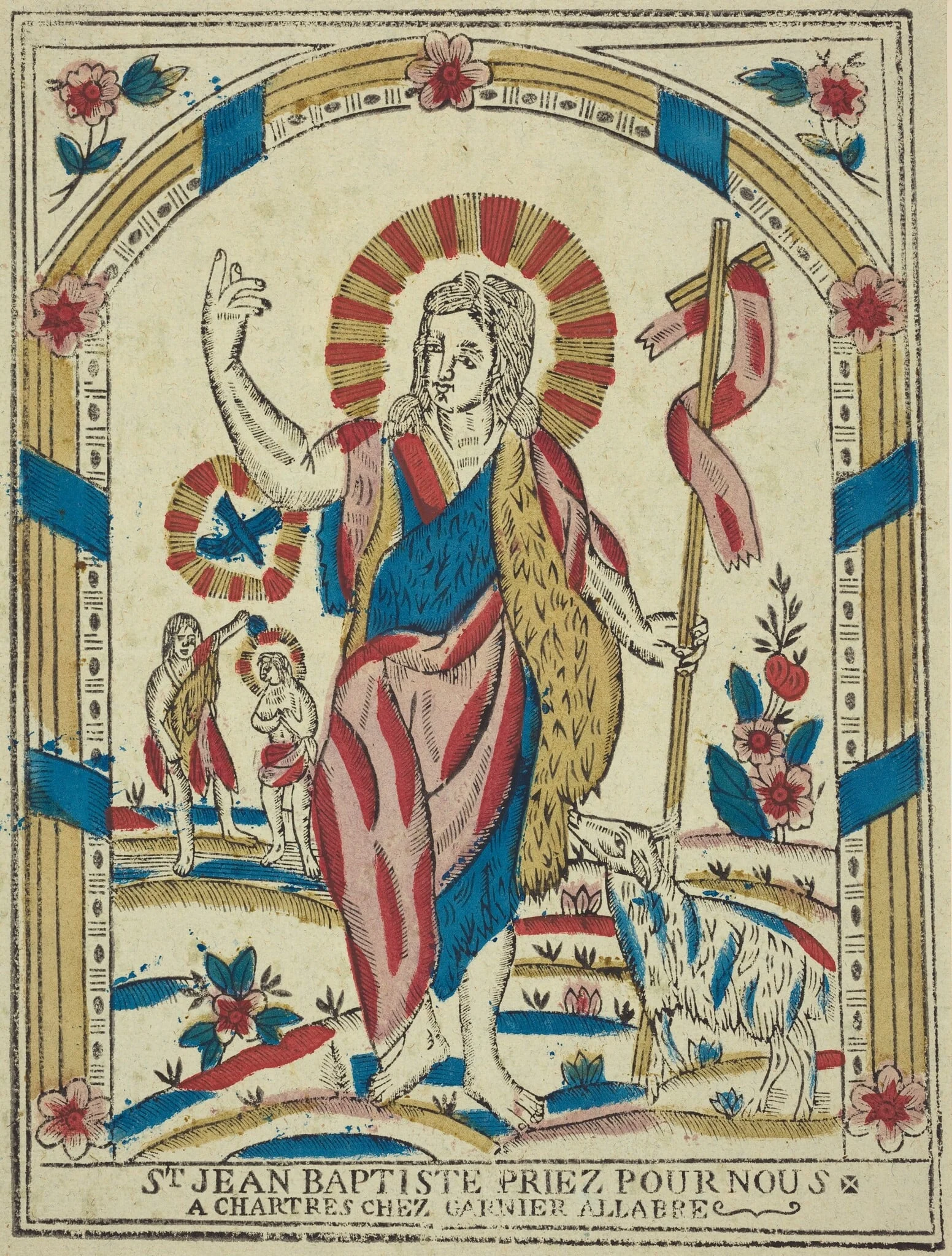 Saint John the Baptist Pray for Us, by French 19th Century, ink, 1820