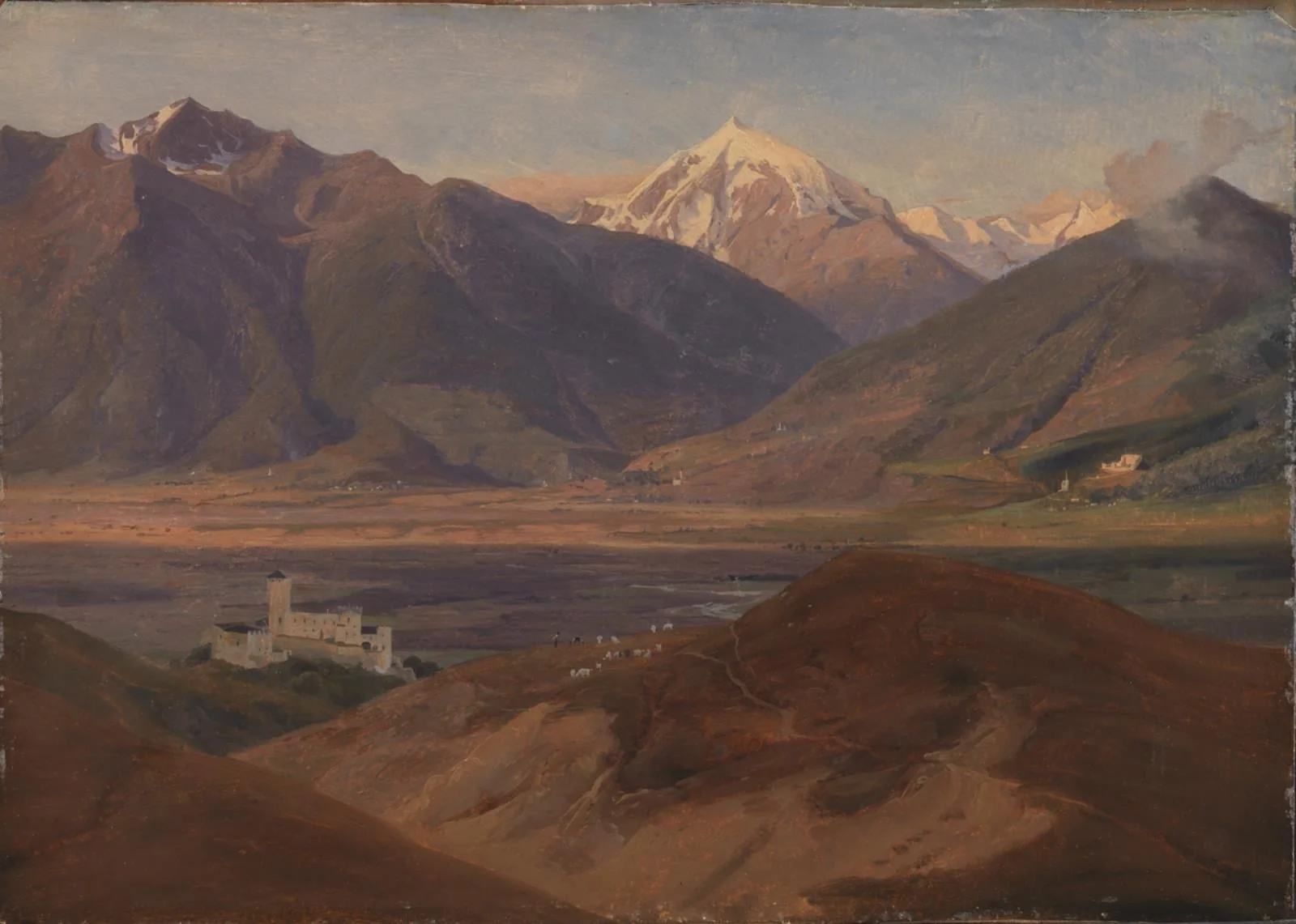 Mountain Landscape in Venosta with the Castle Coira and the Mountain Ortles, by Unknown, unspecified, 1850