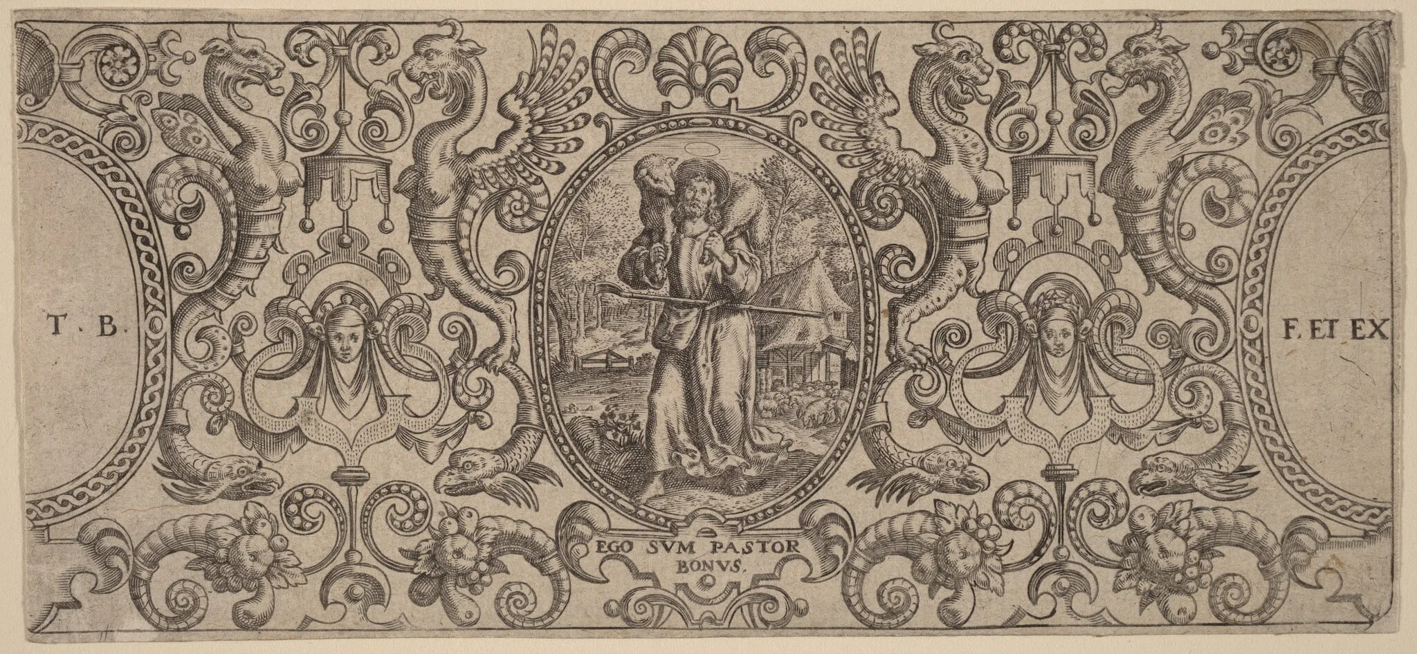 Ornament, by Theodor de Bry, ink, 1563