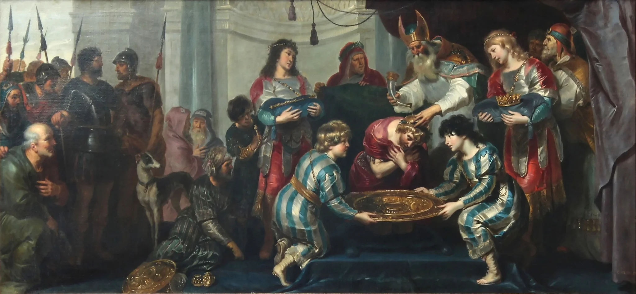 The anointing of Solomon, by Cornelis de Vos, oil, 1700