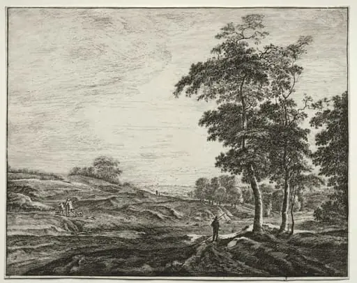 Six views in the Wood of the Hague: Plate 3, Peasant Seen from the Back