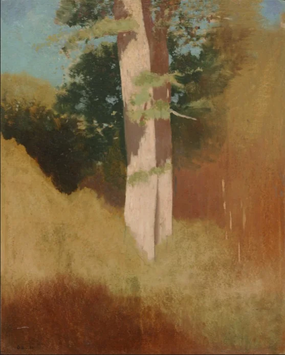 Trees in the Blue Sky, by Odilon Redon, oil, 1892