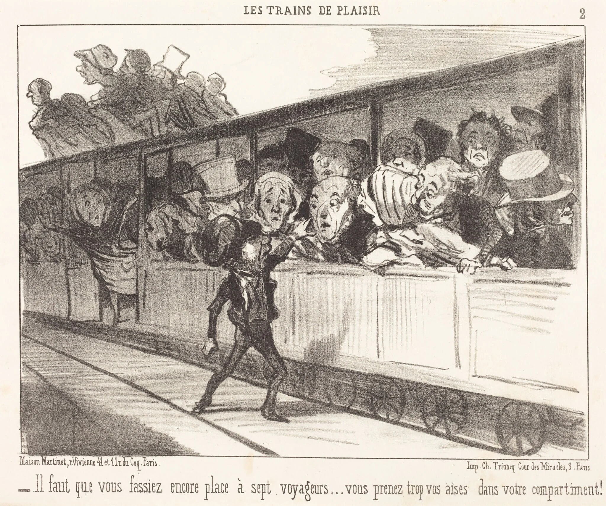 Il faut que vous fassiez encore place..., by Honoré Daumier, ink, 1852